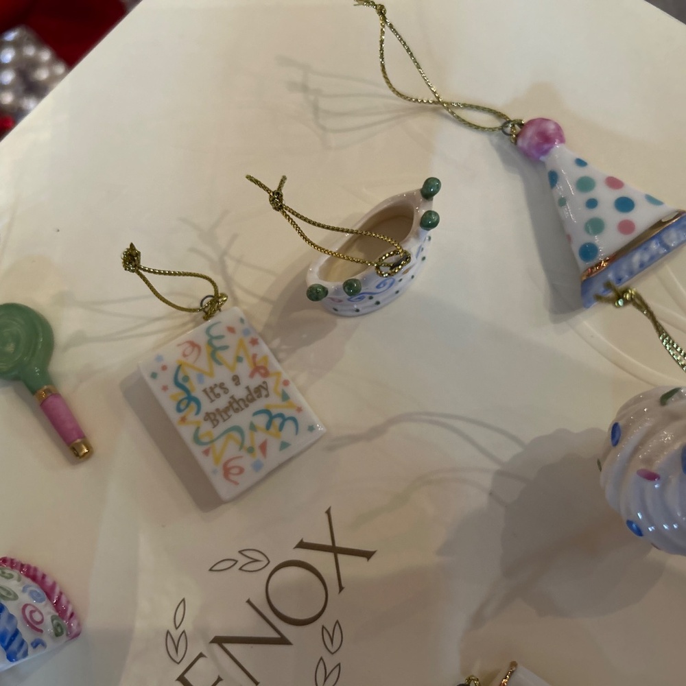 Lenox The Happy Birthday Mini Ornaments set off 12 NWT - Picture 4 of 5